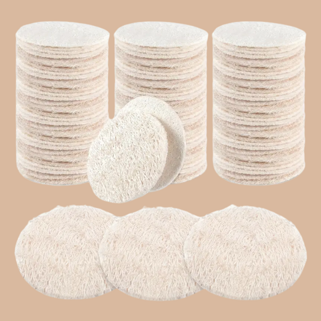 Natural Loofah Sponge Exfoliating Face Pads 12 pk