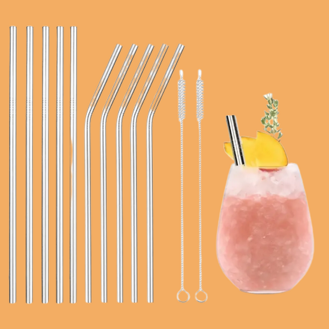 Stainless Steel Straw Set 10 straws